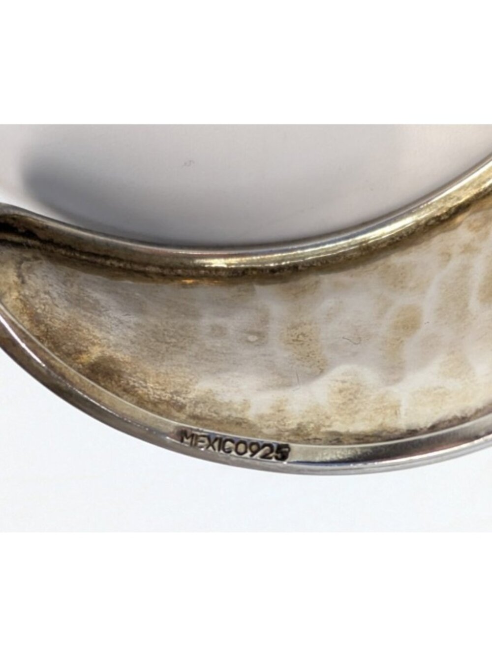 Vintage Mexico Sterling Silver 925 Hammered Cuff Bracelet 1" Wide ~ 26.7g - Picture 7 of 7